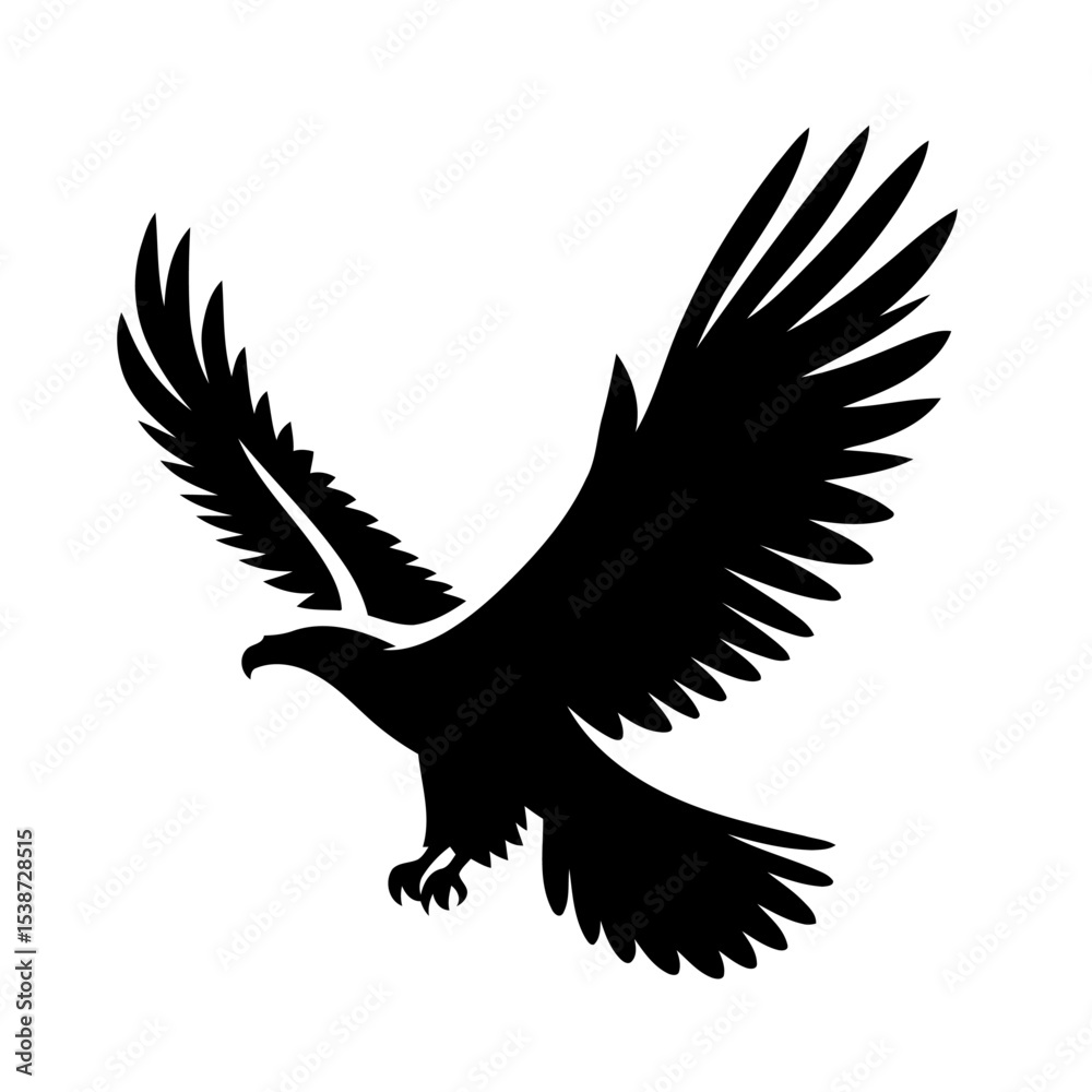 Fototapeta premium Eagle In Flight Stunning Silhouette Vector Graphic