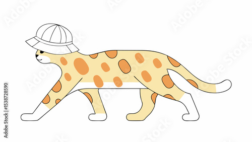 Cute Cat Wearing a Sun Hat