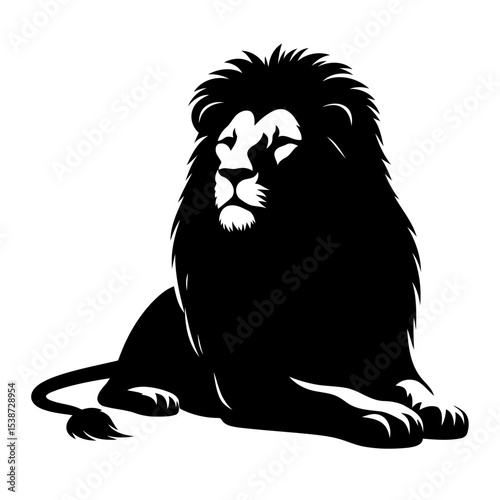 Lion Silhouette Powerful Strength And Royalty