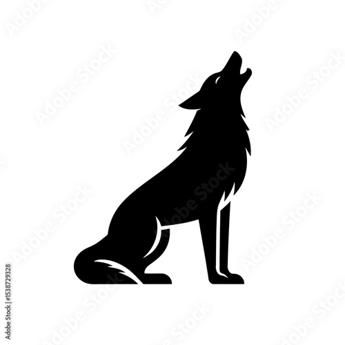 Howling Wolf Silhouette Stunning Vector Graphic