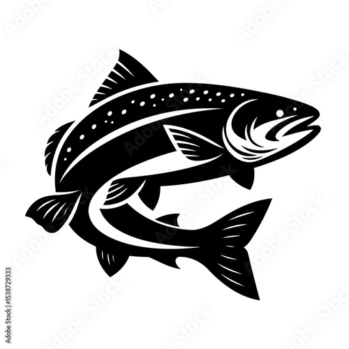 Salmon Fish Artistic Of Leaping Salmon