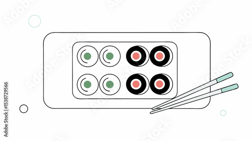 Sushi Platter with Chopsticks