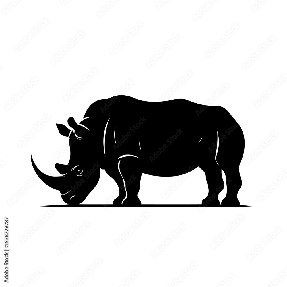 Fototapeta premium Rhino Silhouette Powerful African Wildlife