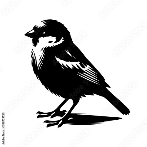 Sparrow Silhouette Bird Vector Graphic