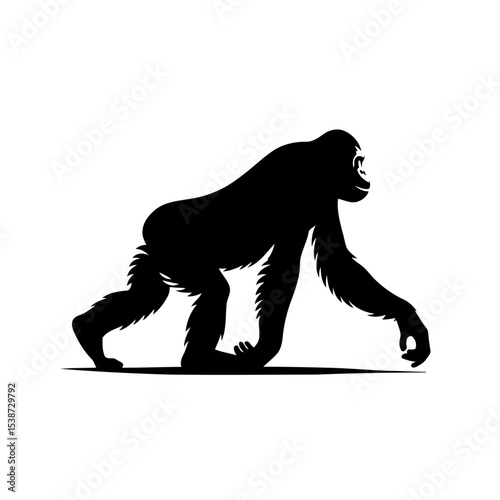 Gorilla Silhouette Powerful Animal Graphic