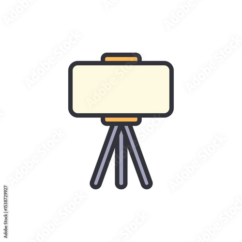 Isolated Presentation Board With Tripod Stand On Transparent Background