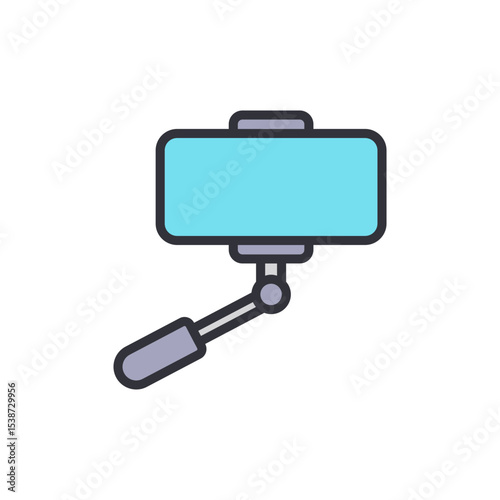 Vibrant Selfie Stick Illustration For Social Media Content Creation