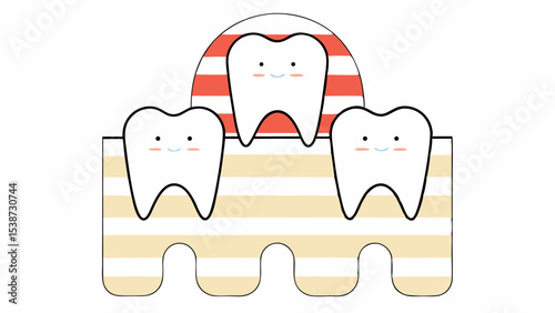 Cute Cartoon Teeth Illustration