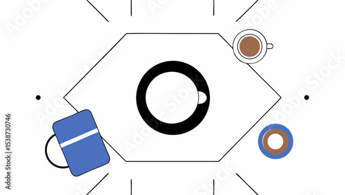 Flatlay Minimalist Coffee Break
