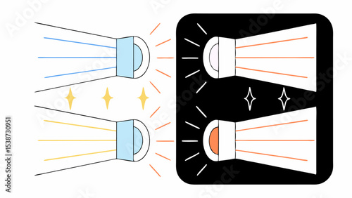 Bright Ideas Light Bulb Comparison Illustration