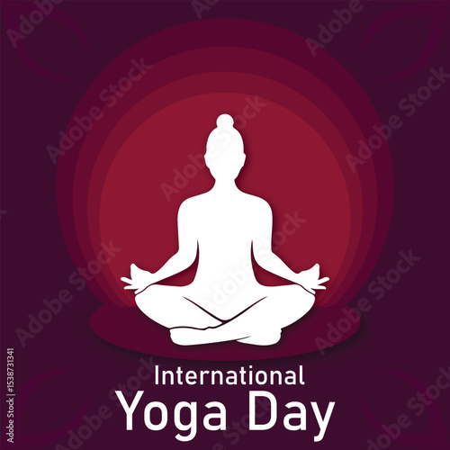 International yoga day of a woman in a lotus pose