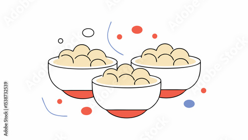Three Bowls of Creamy Oatmeal