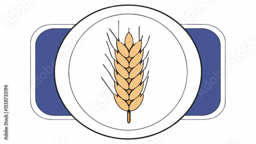 Wheat Ear Icon in Circle Frame