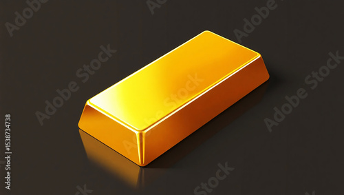 Shiny Gold Bar on a Dark Background Symbolizing Wealth and Investment