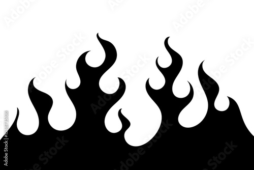 Tribal flame silhouette motorcycle and car decal. vector graphic