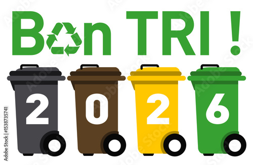 Bonne Année 2026 poubelles recyclage 3