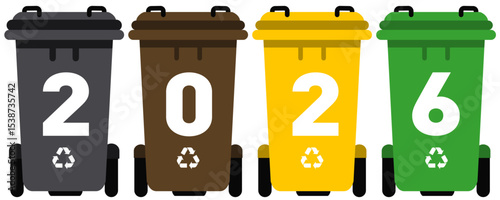 Bonne Année 2026 poubelles recyclage 2