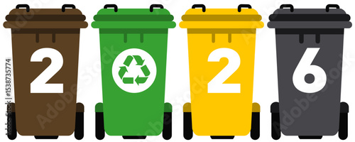 Bonne Année 2026 poubelles recyclage 7