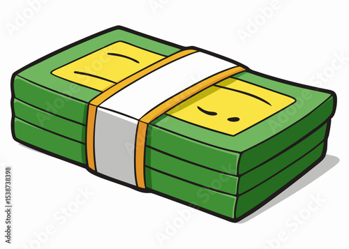 3D Stack of Euro notes Minimalist concept vector illustration