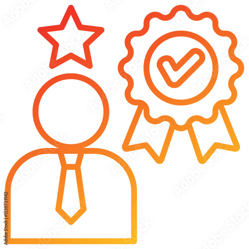 Best Employee Line Gradient Icon