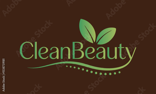 Cleanbeauty logo featuring leaves, promoting natural beauty.