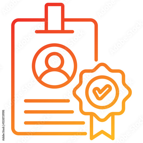 Verified Account Line Gradient Icon