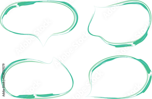 green color abstract decorative hand drawn speech bubbles