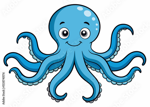 Hand drawn octopus outline, Black octopus silhouette on white background. Octopus icon vector sign illustration design.