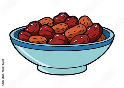 ripe dates Creative vector cartoon illustration