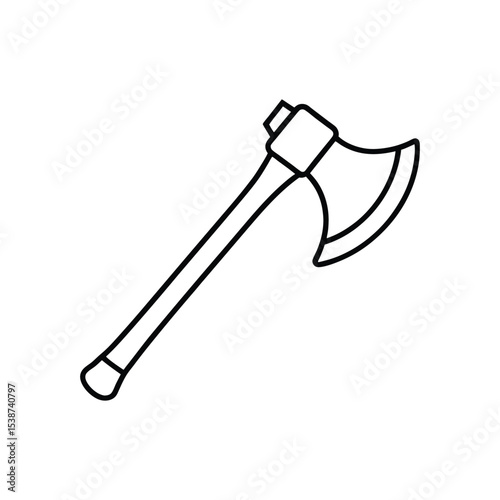 Axe line art icon vector art illustration.