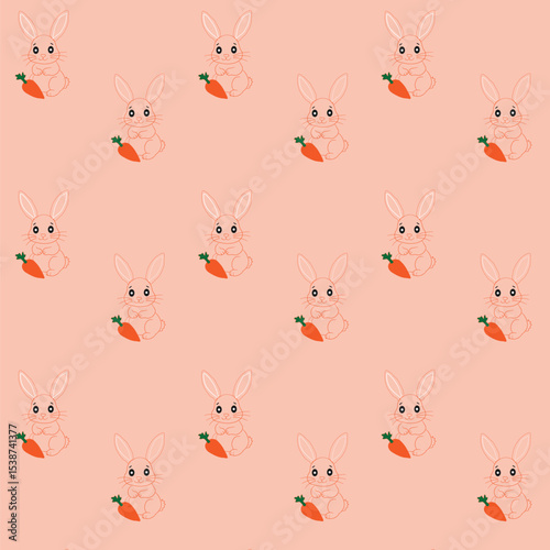 Seamless pattern with cute Rabbit.