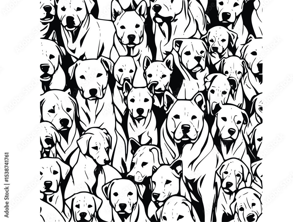 Obraz premium seamless pattern with dogs