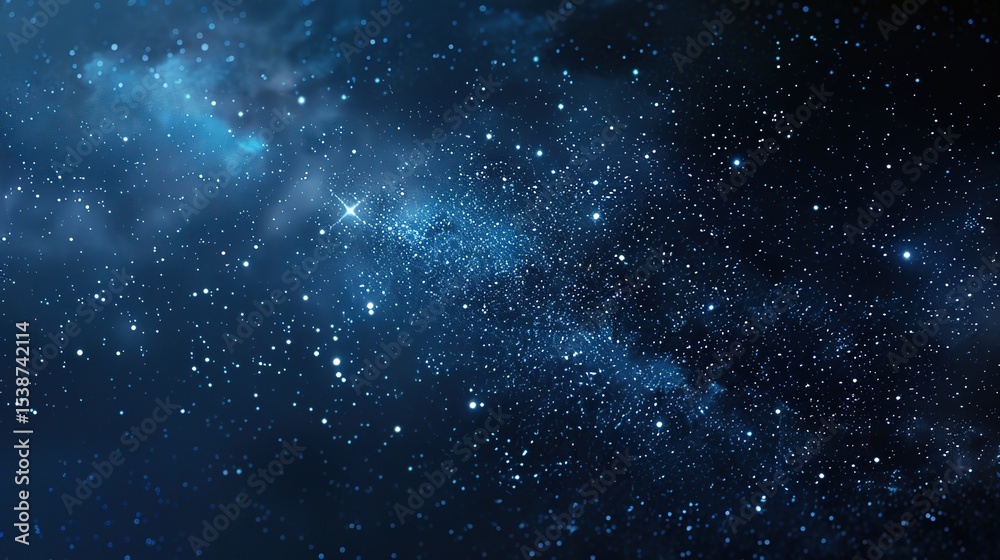 Fototapeta premium Starry Sky Galaxy Black Background Image: Modern, Ethereal, and Visually Appealing for Nighttime Projects