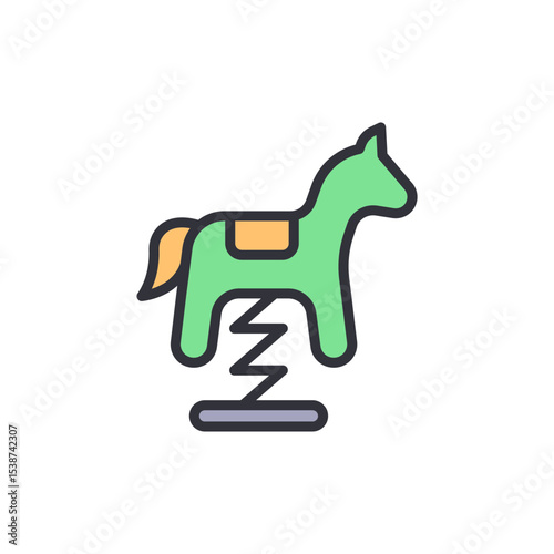 Stylized Spring Horse Illustration On A Transparent Backdrop