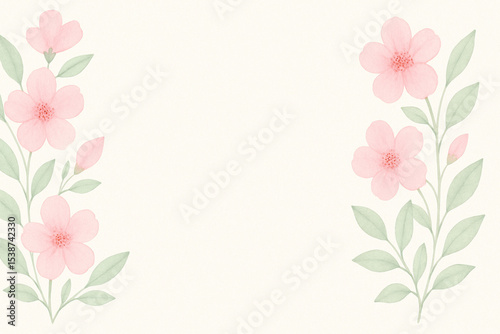 Wallpaper Mural floral background with pink flowers Torontodigital.ca