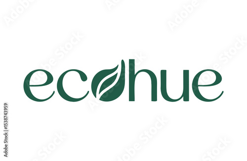 Ecohue Logo with Leaf Design, Representing Sustainability