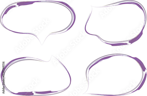purple color abstract decorative hand drawn speech bubbles