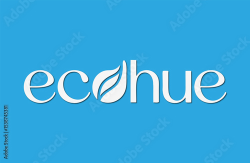 Ecohue Logo with Leaf Design, Representing Sustainability