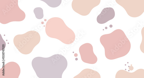 Abstract pastel blob pattern with varied shapes and soft colors vector illustration