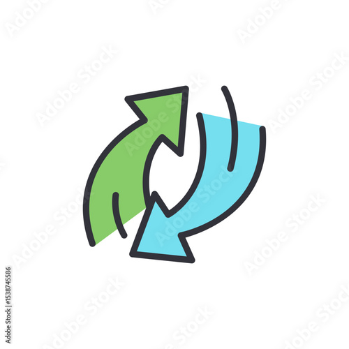 Circular Arrows Depicting A Process Of Exchange And Reversibility