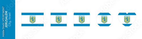 Flag of Jerusalem city, Israel