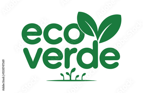 EcoVerde Logo with Two Leaves, Representing Sustainability