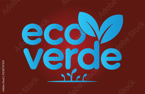 EcoVerde Logo with Two Leaves, Representing Sustainability