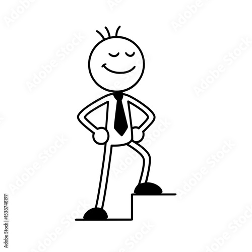 Confident man on step representing career advancement