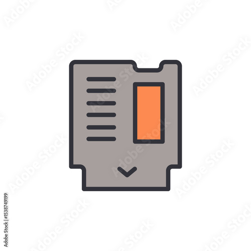 Retro Video Game Cartridge Icon With Simplistic Design Style