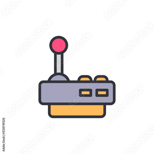 Isolated Joystick Controller Illustrating Retro Gaming On Transparent Backdrop