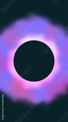 Abstract Nebular Space Hole Animation with Glowing Ring in Pink and Purple Hues