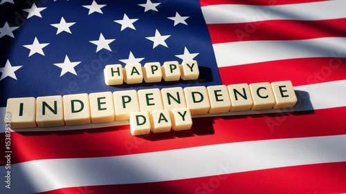 Waving American flag with bold 