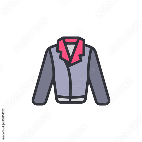 Stylish Biker Jacket Icon Illustration With A Transparent Canvas