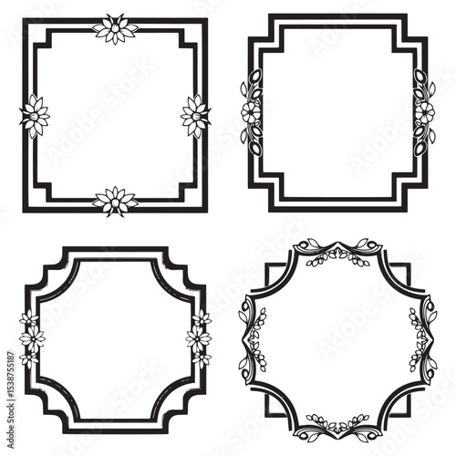 Decorative Floral Frames Set Collection - A Curated Pack of Nature's Beauty
